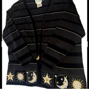 Celestial theme cardigan sweater - 1X